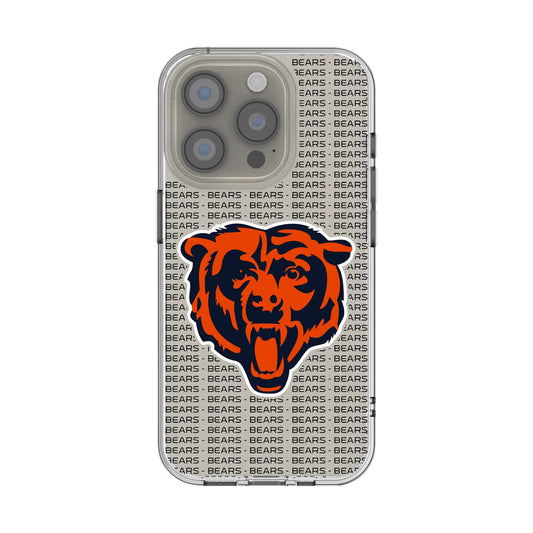 Chicago Bears Text Backdrop Clear Phone Case for Apple iPhone