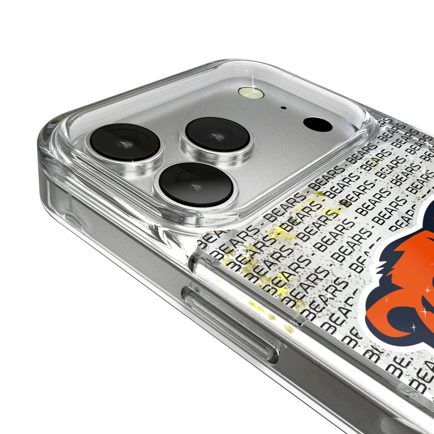 Chicago Bears Text Backdrop Glitter Phone Case for Apple iPhone