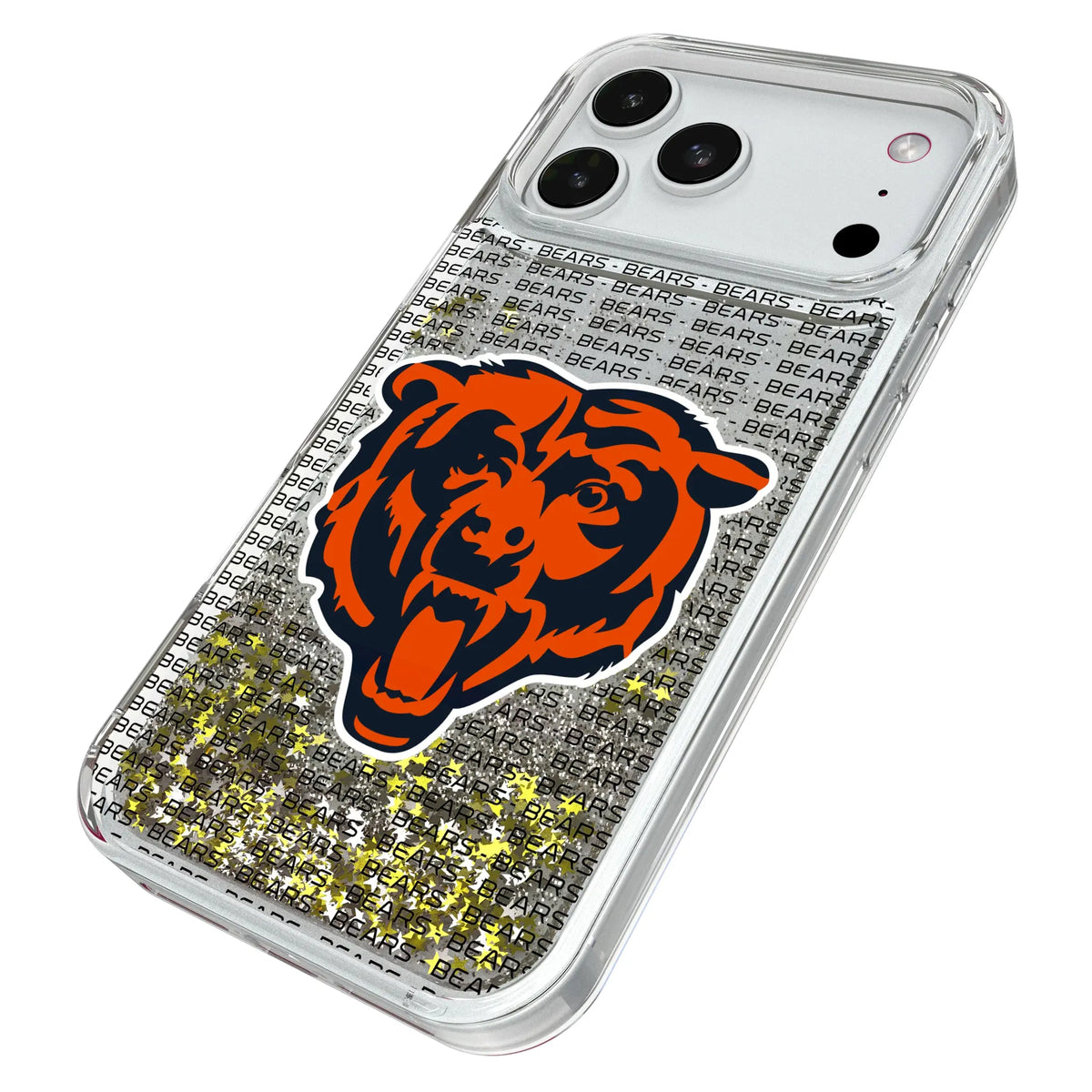 Chicago Bears Text Backdrop Glitter Phone Case for Apple iPhone