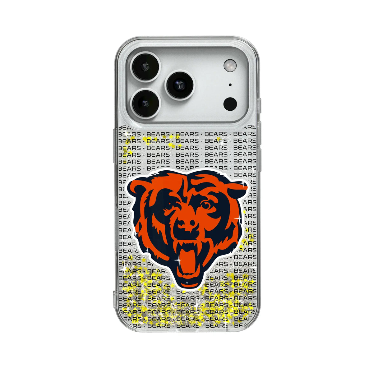 Chicago Bears Text Backdrop Glitter Phone Case for Apple iPhone