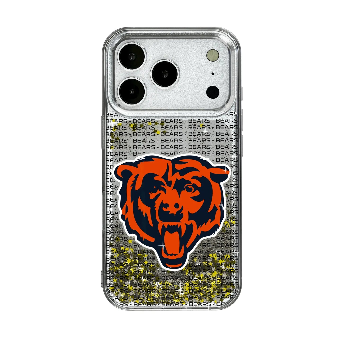 Chicago Bears Text Backdrop Glitter Phone Case for Apple iPhone