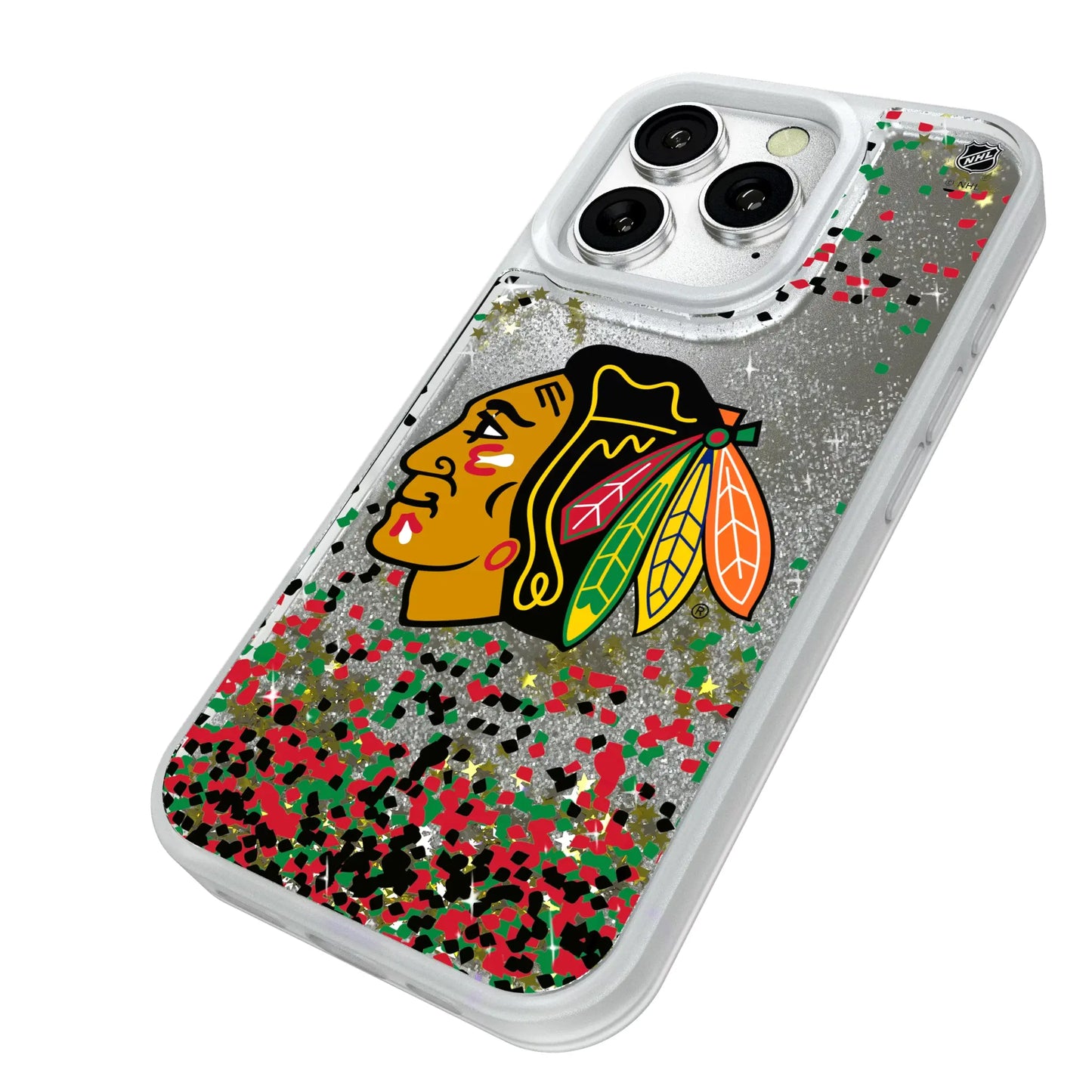 Chicago Blackhawks Confetti Glitter Phone Case for Apple iPhone
