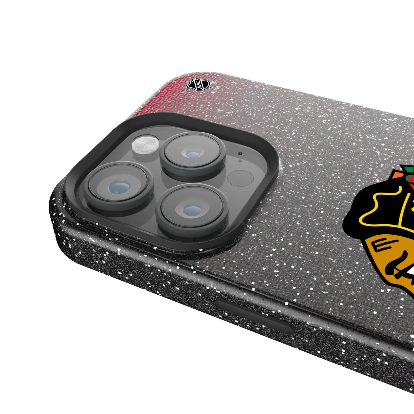 Chicago Blackhawks Linen Black Bling Phone Case for Apple iPhone