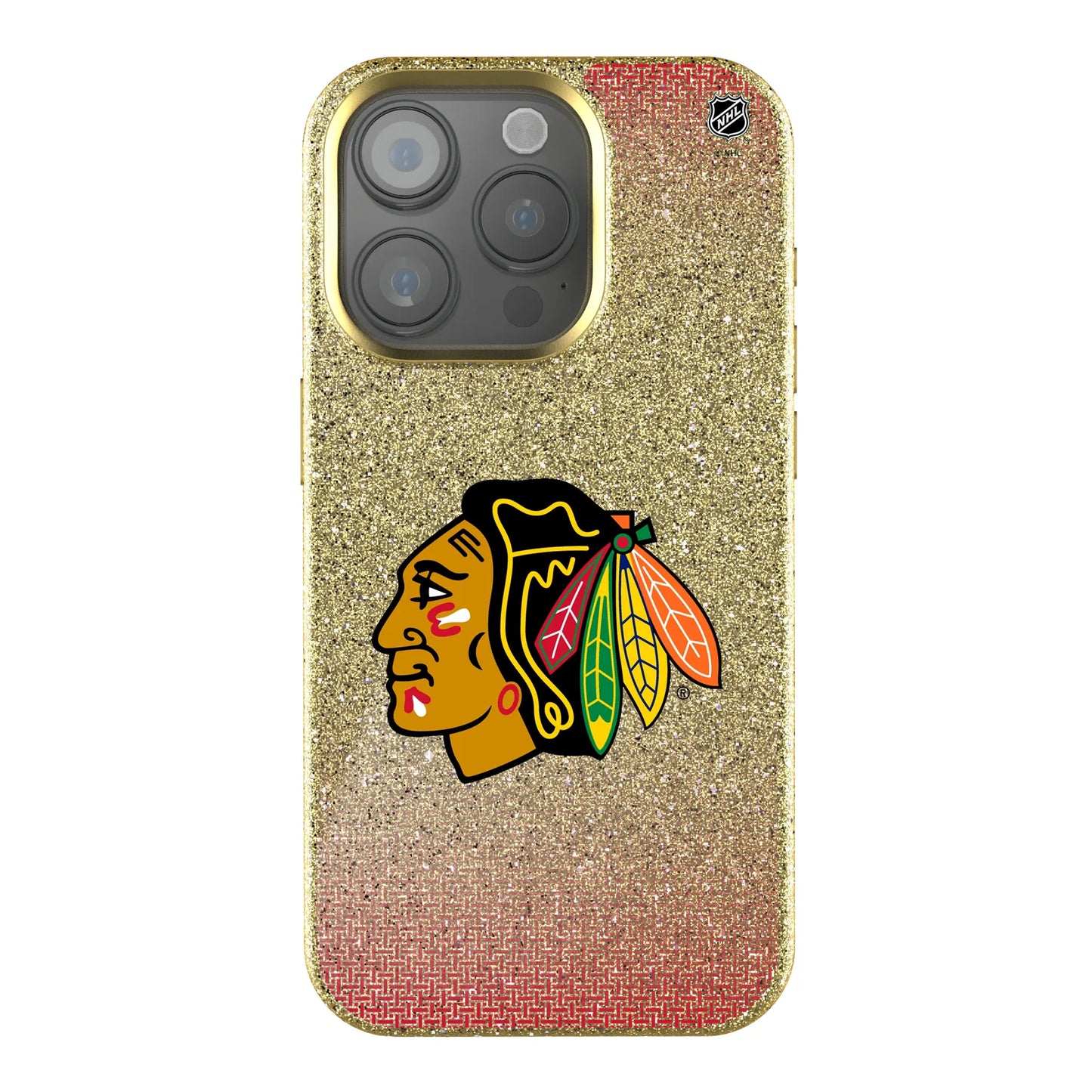 Chicago Blackhawks Linen Bling Phone Case for Apple iPhone