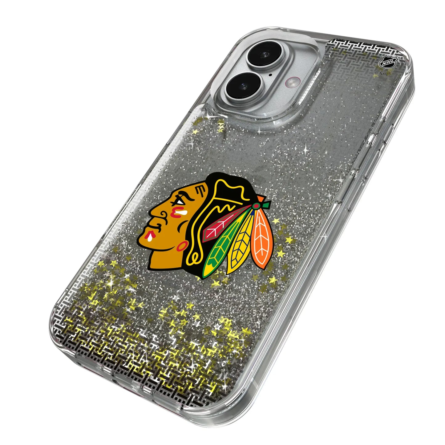 Chicago Blackhawks Linen Glitter Phone Case for Apple iPhone