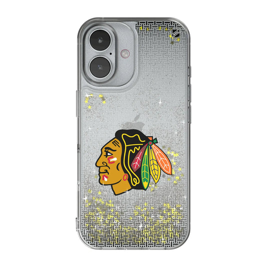 Chicago Blackhawks Linen Glitter Phone Case for Apple iPhone