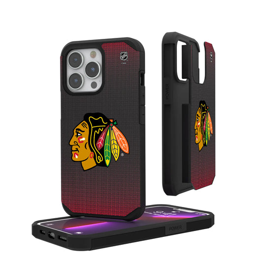 Chicago Blackhawks Linen Rugged Phone Case for Apple iPhone