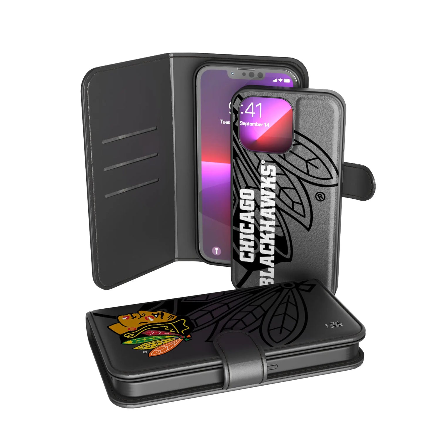 Chicago Blackhawks Monocolor Tilt Wallet Phone Case for Apple iPhone