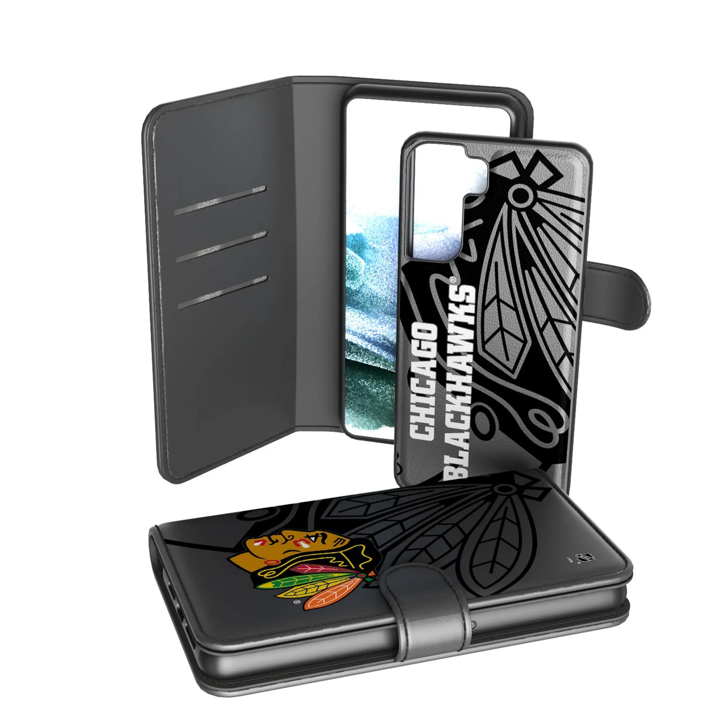 Chicago Blackhawks Monocolor Tilt Wallet Phone Case for Apple iPhone