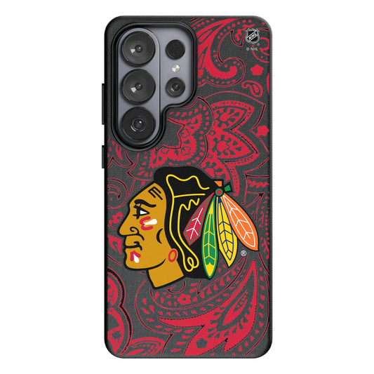 Chicago Blackhawks Paisley MagSafe Compatible Phone Case for Samsung Galaxy