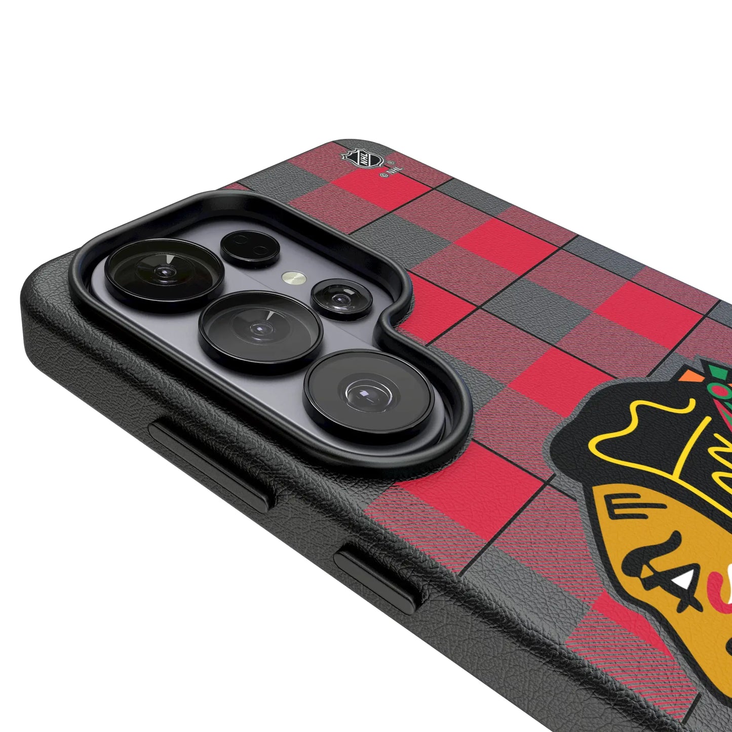 Chicago Blackhawks Plaid MagSafe Compatible Phone Case for Samsung Galaxy