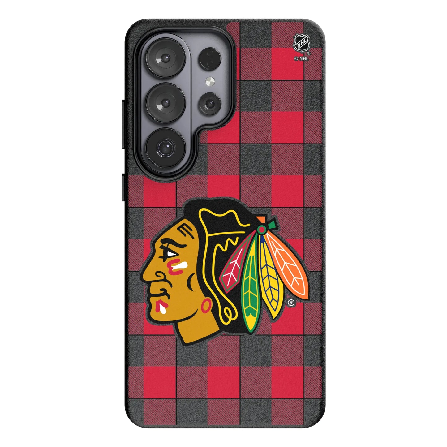Chicago Blackhawks Plaid MagSafe Compatible Phone Case for Samsung Galaxy