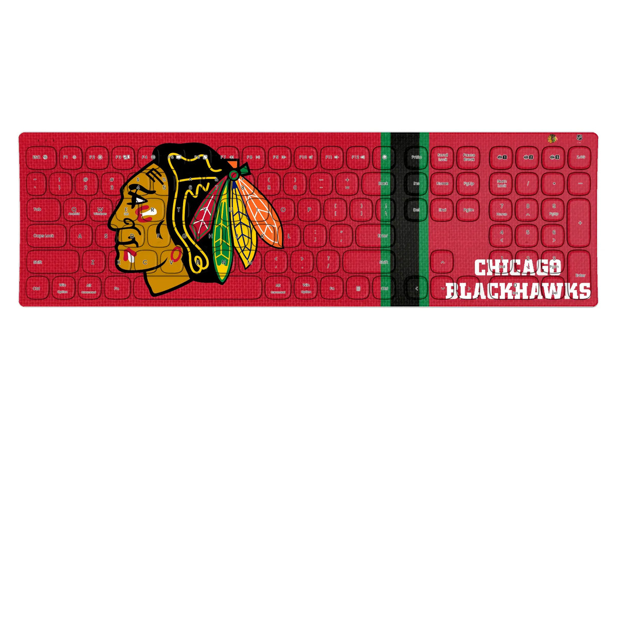 Chicago Blackhawks Stripe Curved Wireless Keyboard