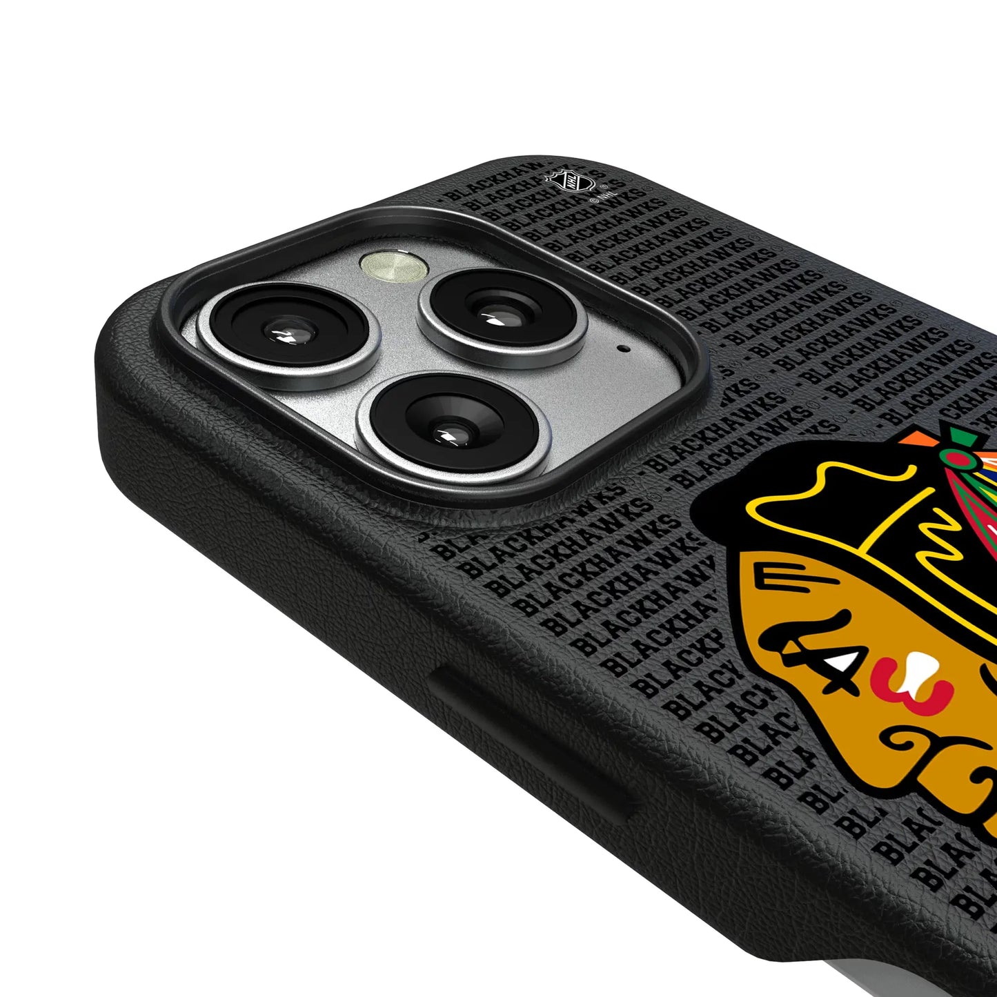 Chicago Blackhawks Text Backdrop MagSafe Compatible Phone Case for Apple iPhone