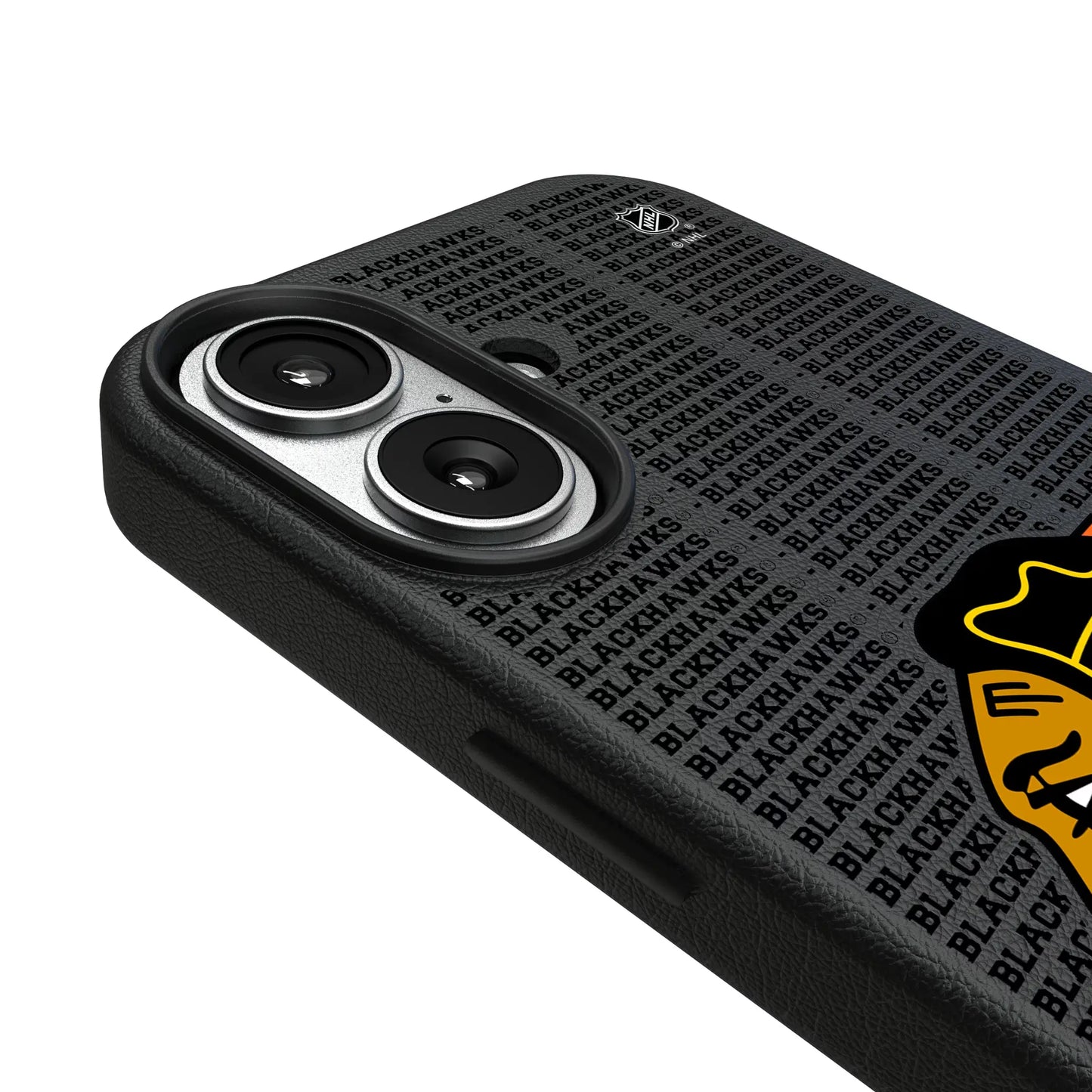 Chicago Blackhawks Text Backdrop MagSafe Compatible Phone Case for Apple iPhone