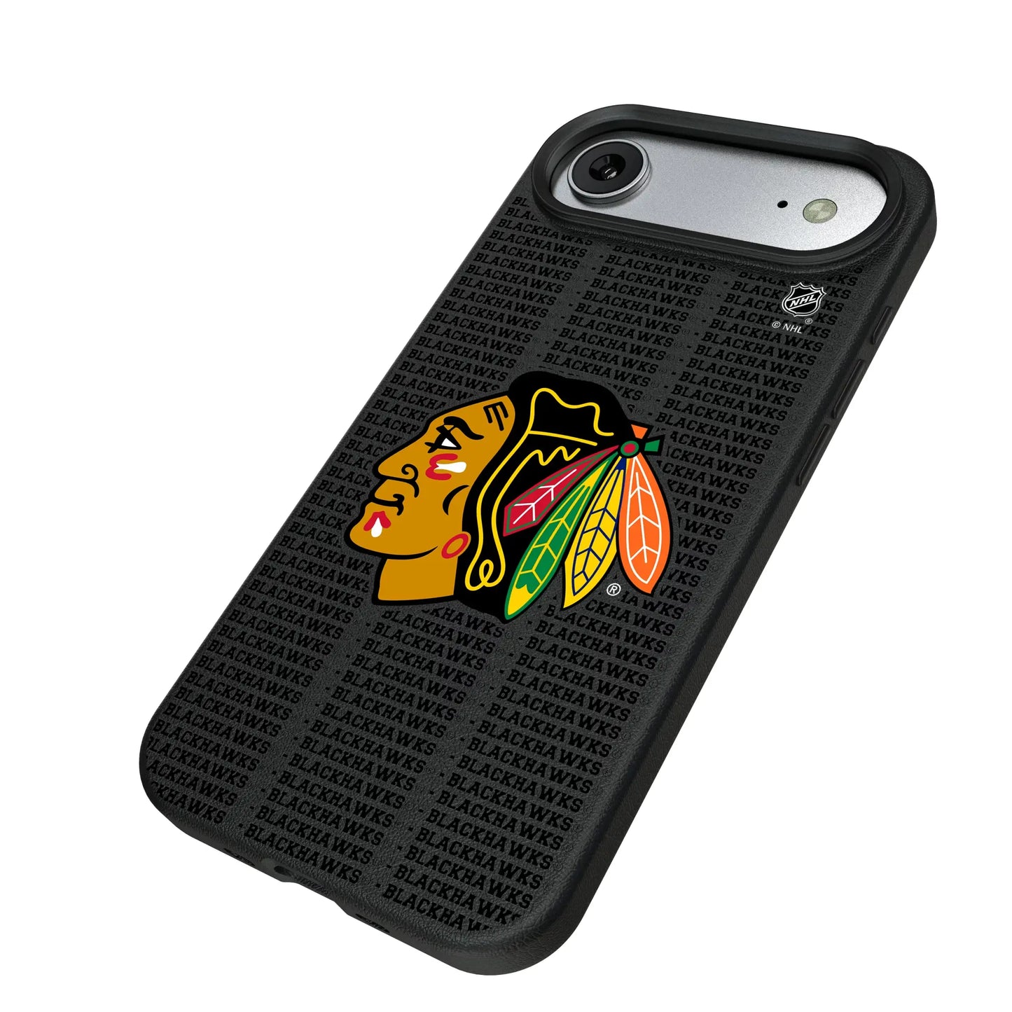 Chicago Blackhawks Text Backdrop MagSafe Compatible Phone Case for Apple iPhone