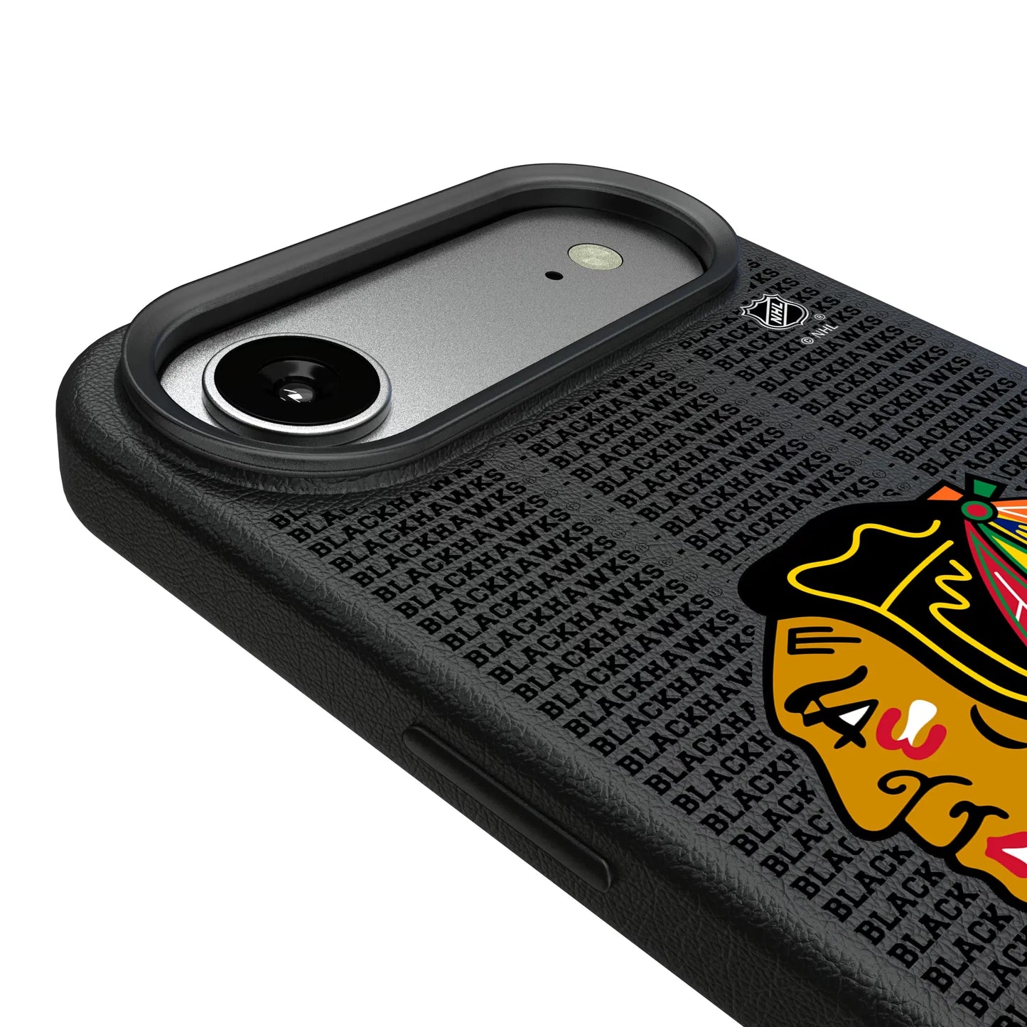 Chicago Blackhawks Text Backdrop MagSafe Compatible Phone Case for Apple iPhone