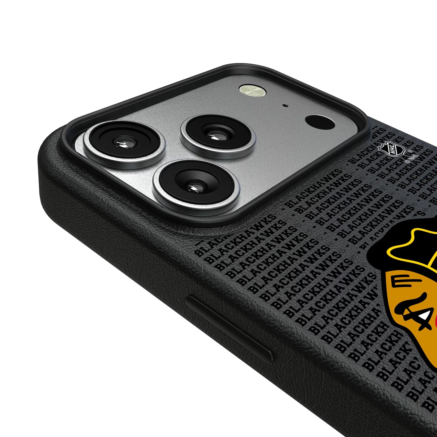 Chicago Blackhawks Text Backdrop MagSafe Compatible Phone Case for Apple iPhone
