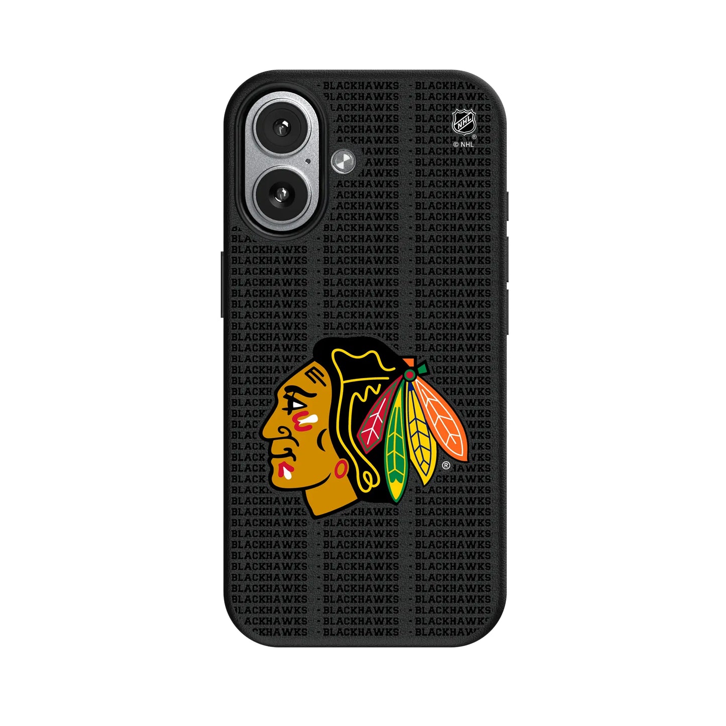 Chicago Blackhawks Text Backdrop MagSafe Compatible Phone Case for Apple iPhone