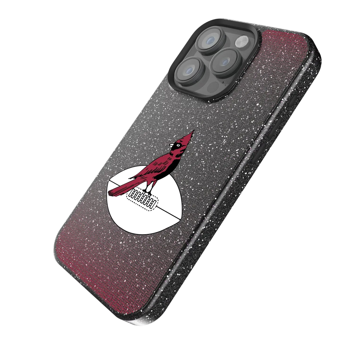 Chicago Cardinals 1947-1959 Historic Collection Linen Black Bling Phone Case for Apple iPhone