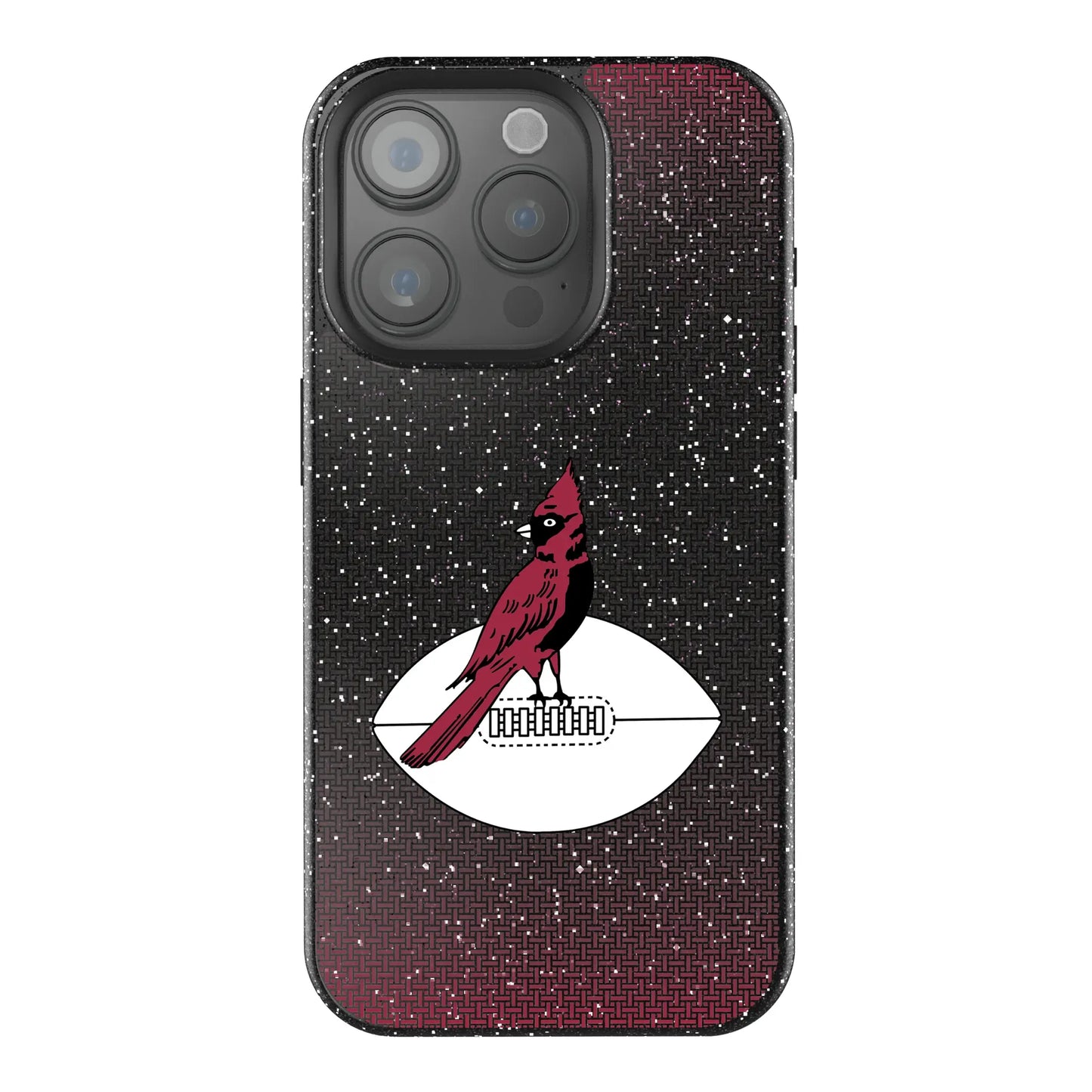 Chicago Cardinals 1947-1959 Historic Collection Linen Black Bling Phone Case for Apple iPhone