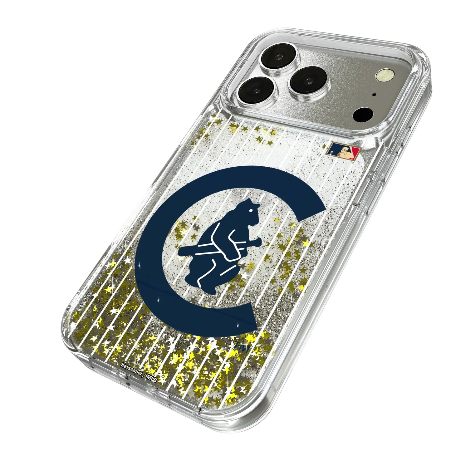 Chicago Cubs 1911-1912 - Cooperstown Collection Pinstripe Glitter Phone Case for Apple iPhone