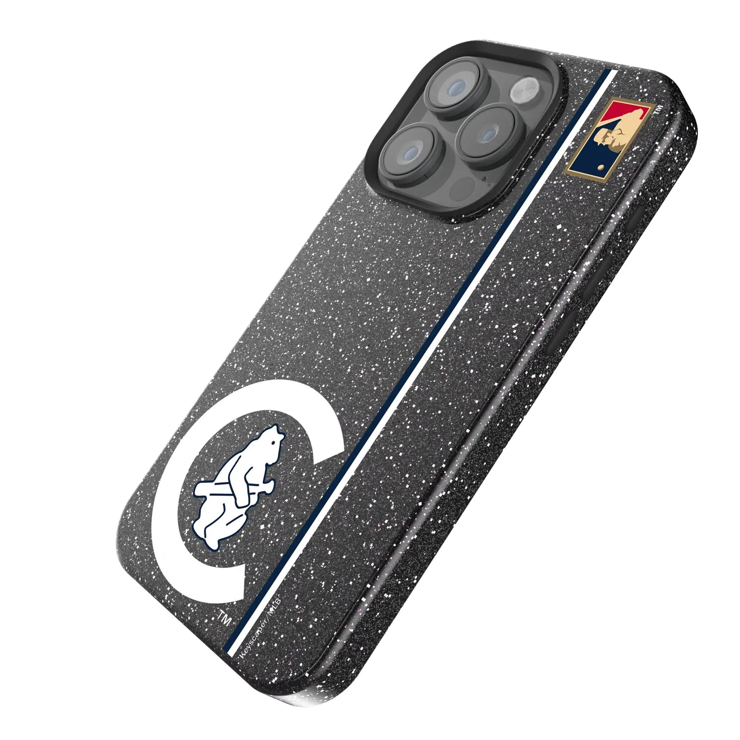 Chicago Cubs 1911-1912 - Cooperstown Collection Sidebar Black Bling Phone Case for Apple iPhone