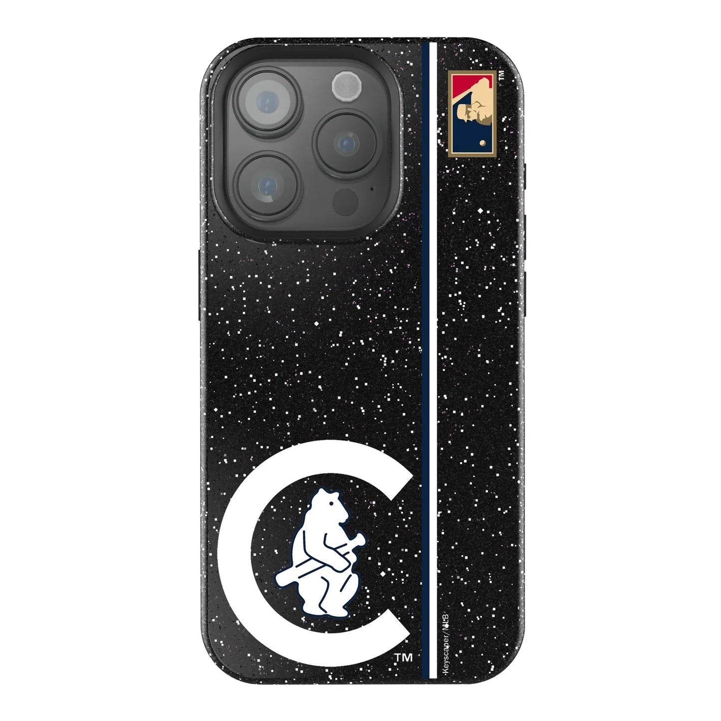 Chicago Cubs 1911-1912 - Cooperstown Collection Sidebar Black Bling Phone Case for Apple iPhone