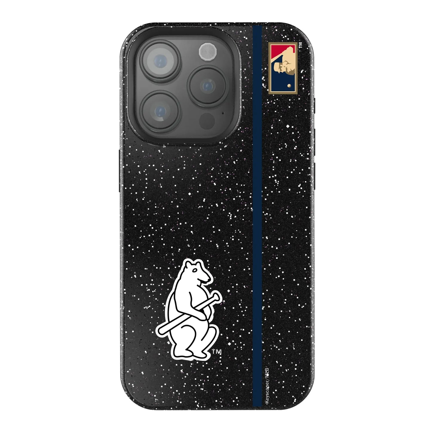 Chicago Cubs 1914 - Cooperstown Collection Sidebar Black Bling Phone Case for Apple iPhone
