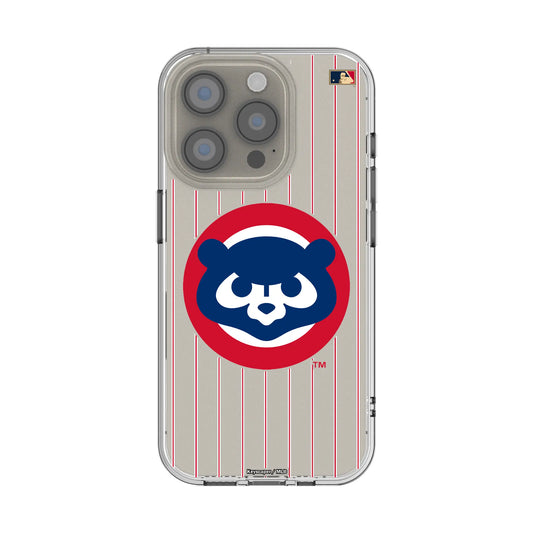 Chicago Cubs Home 1979-1993 - Cooperstown Collection Pinstripe Clear Phone Case for Apple iPhone