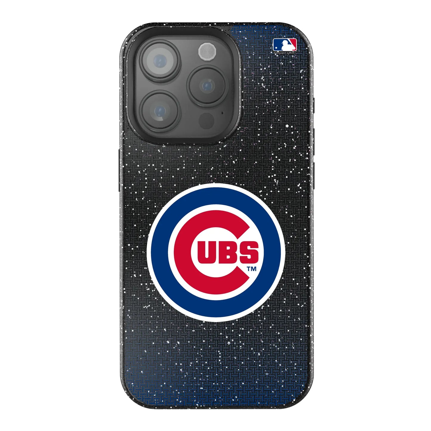 Chicago Cubs Linen Black Bling Phone Case for Apple iPhone