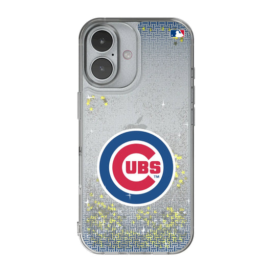 Chicago Cubs Linen Glitter Phone Case for Apple iPhone