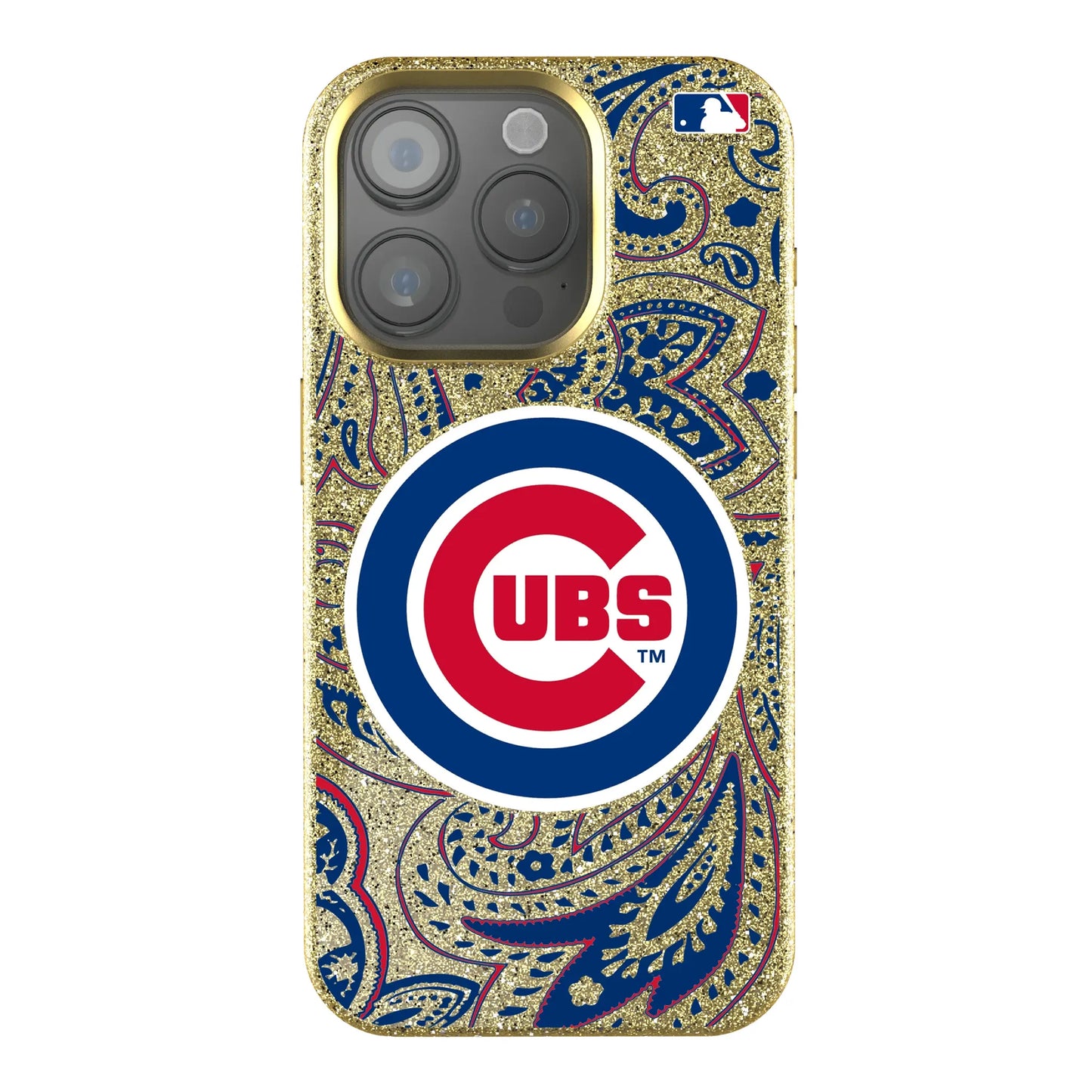 Chicago Cubs Paisley Bling Phone Case for Apple iPhone