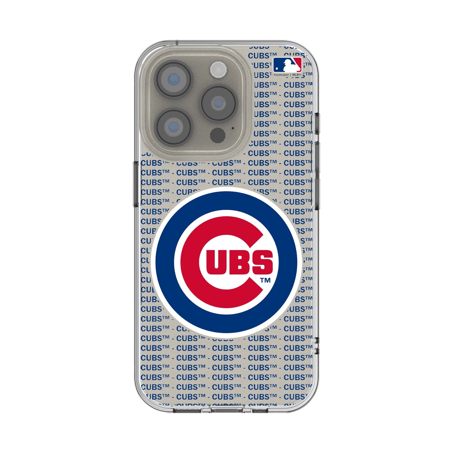 Chicago Cubs Text Backdrop Clear Phone Case for Apple iPhone