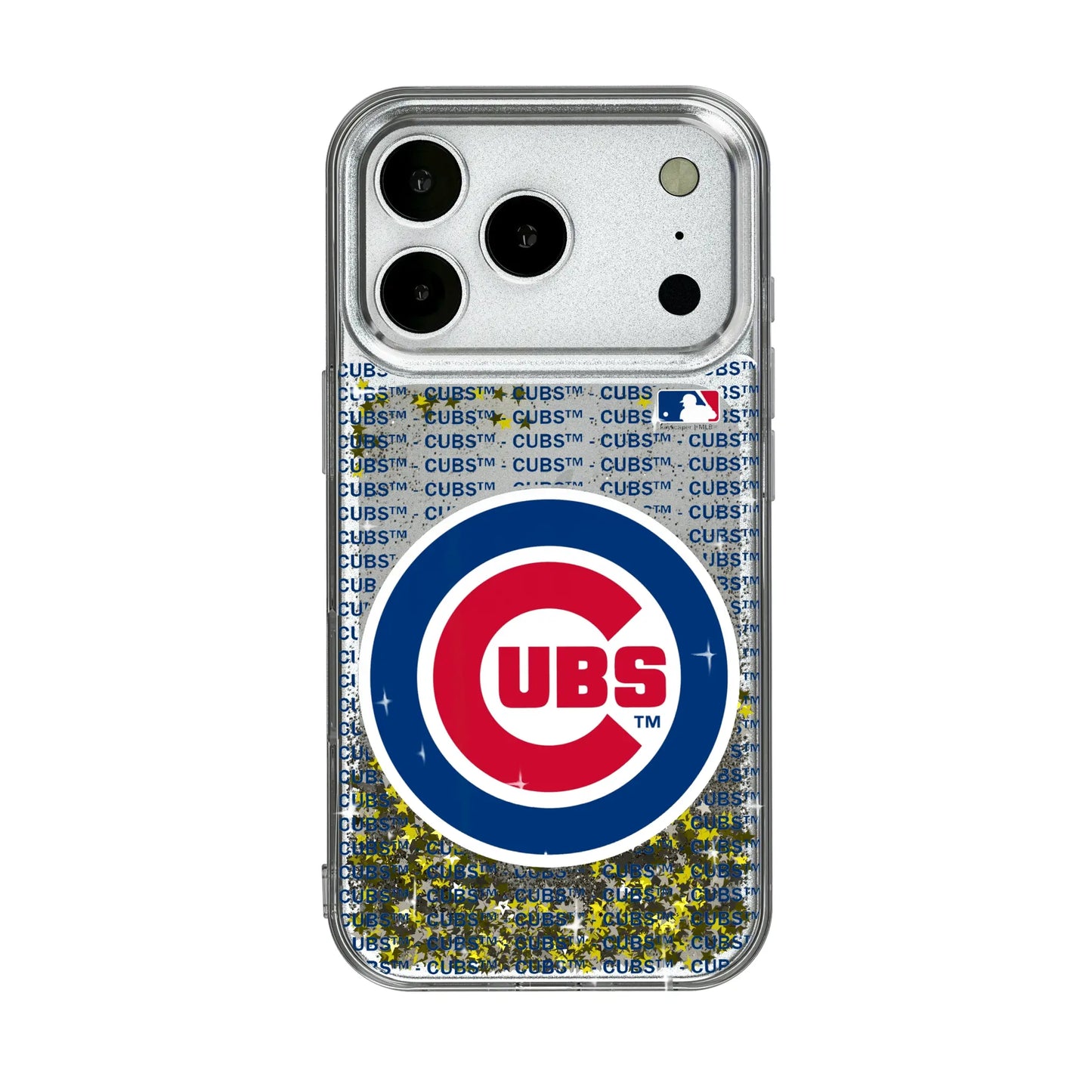 Chicago Cubs Text Backdrop Glitter Phone Case for Apple iPhone