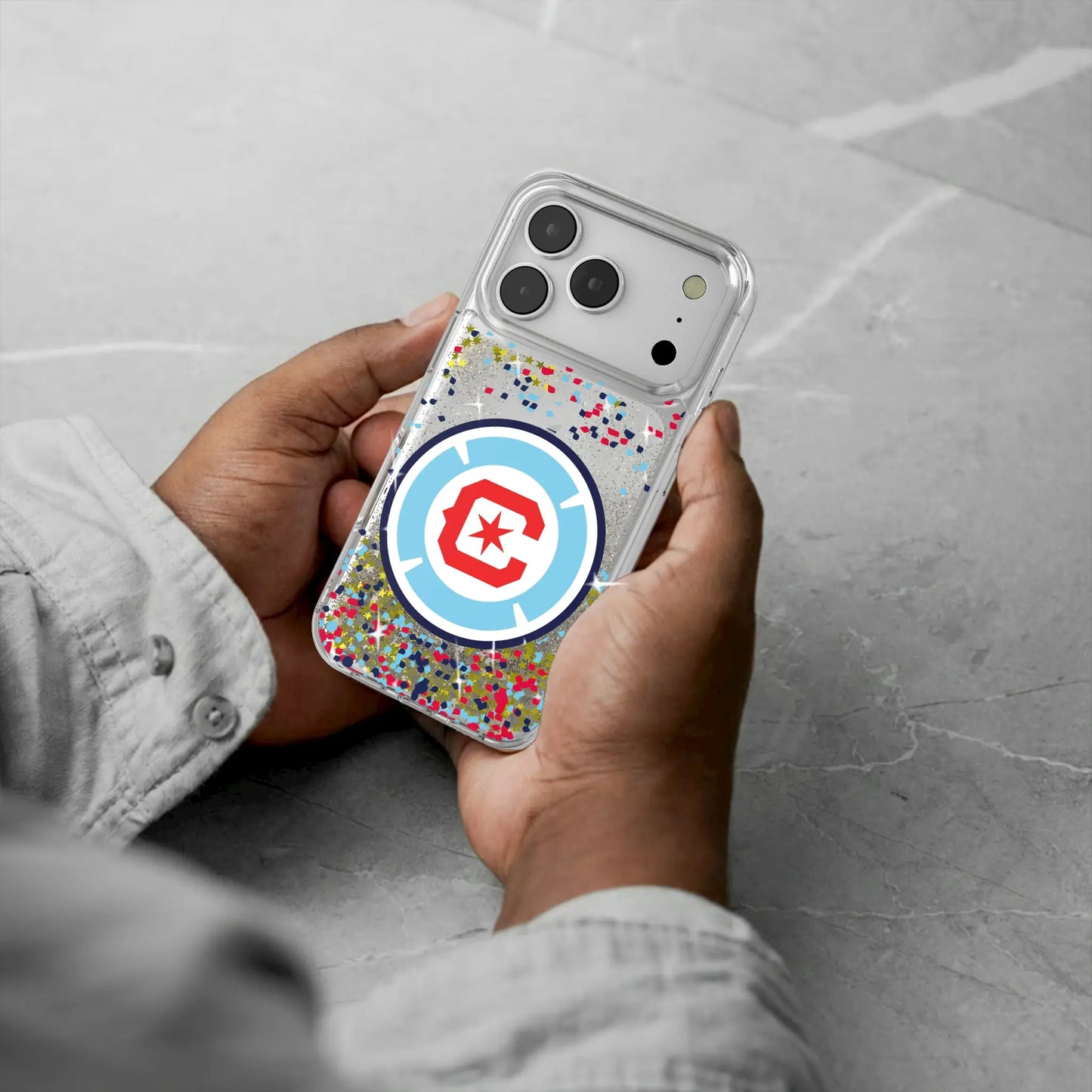 Chicago Fire Confetti Glitter Phone Case for Apple iPhone
