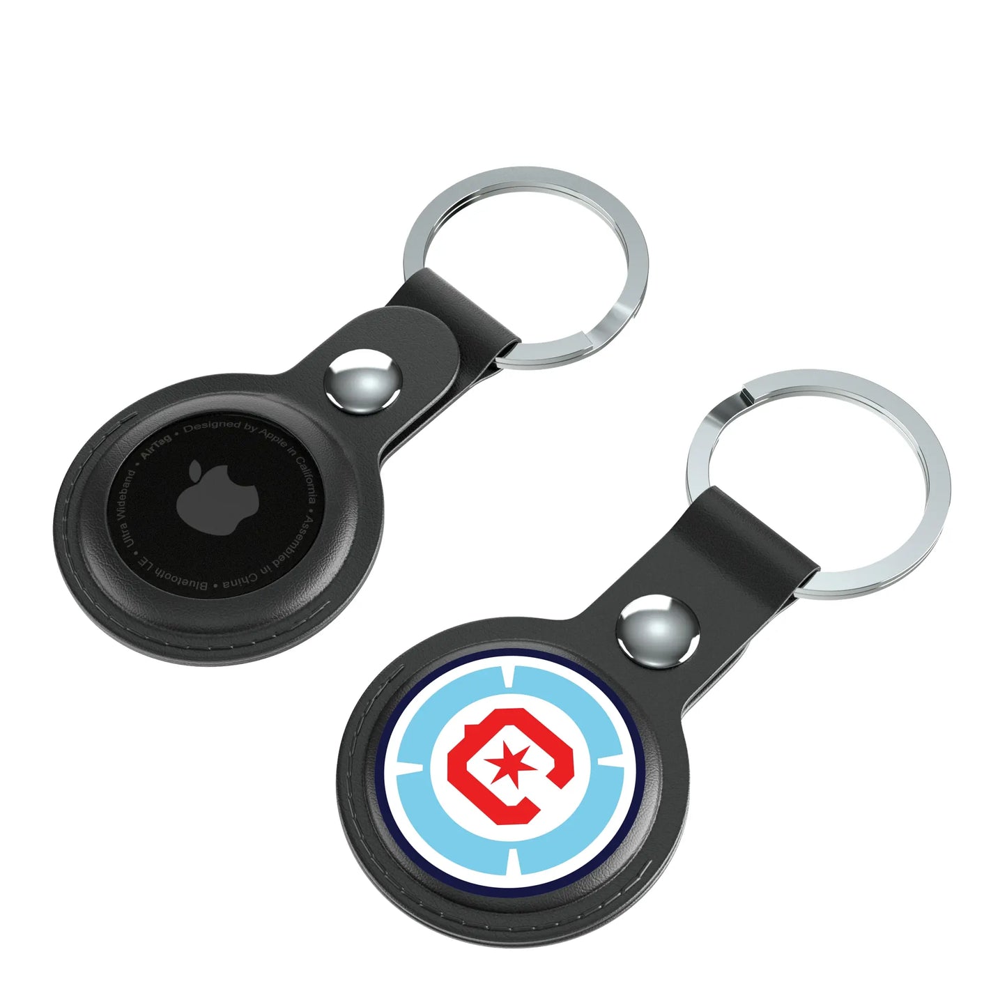 Chicago Fire Insignia Black Airtag Holder 2-Pack