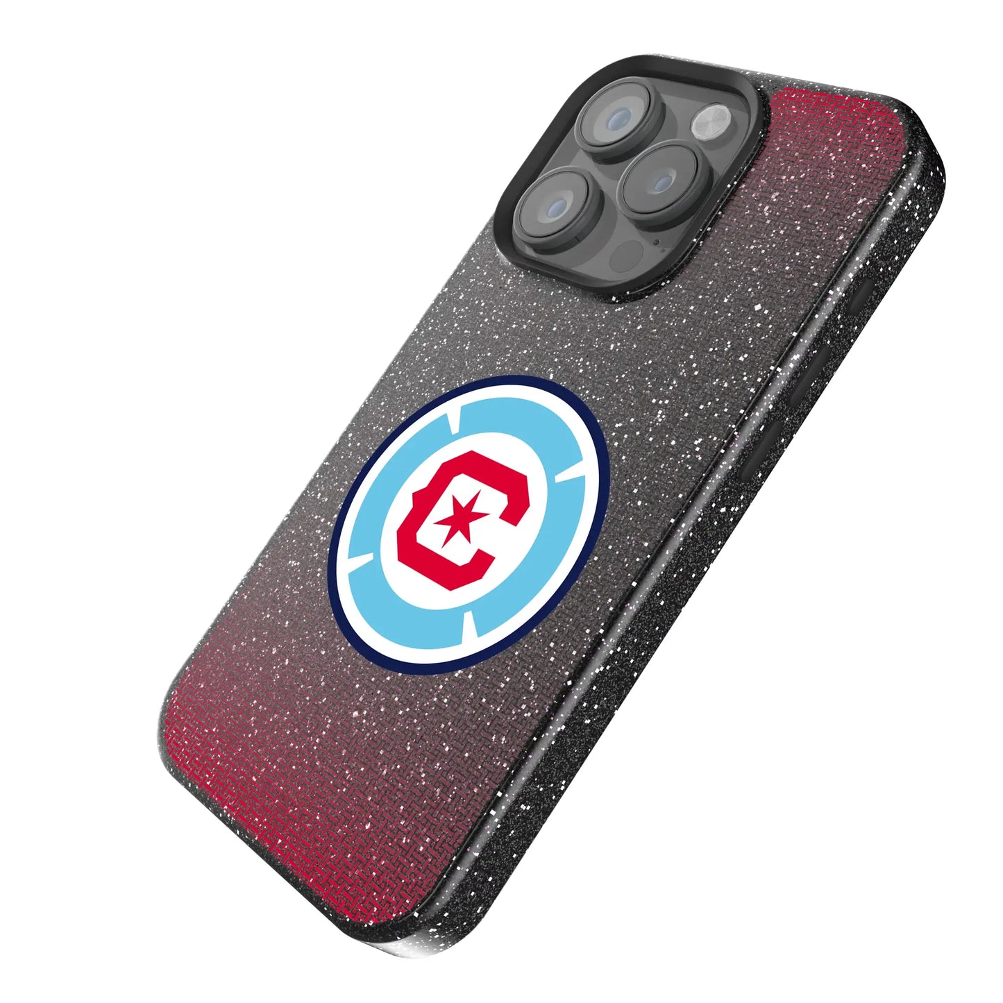 Chicago Fire Linen Black Bling Phone Case for Apple iPhone