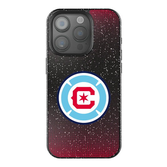 Chicago Fire Linen Black Bling Phone Case for Apple iPhone