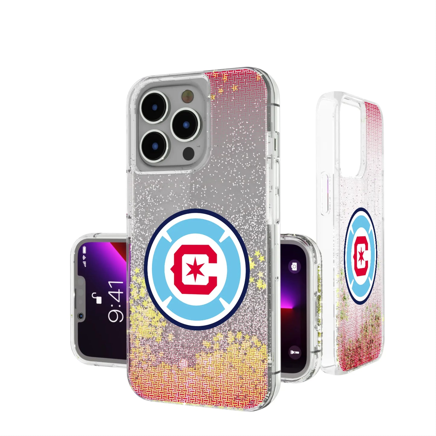Chicago Fire Linen Glitter Phone Case for Apple iPhone