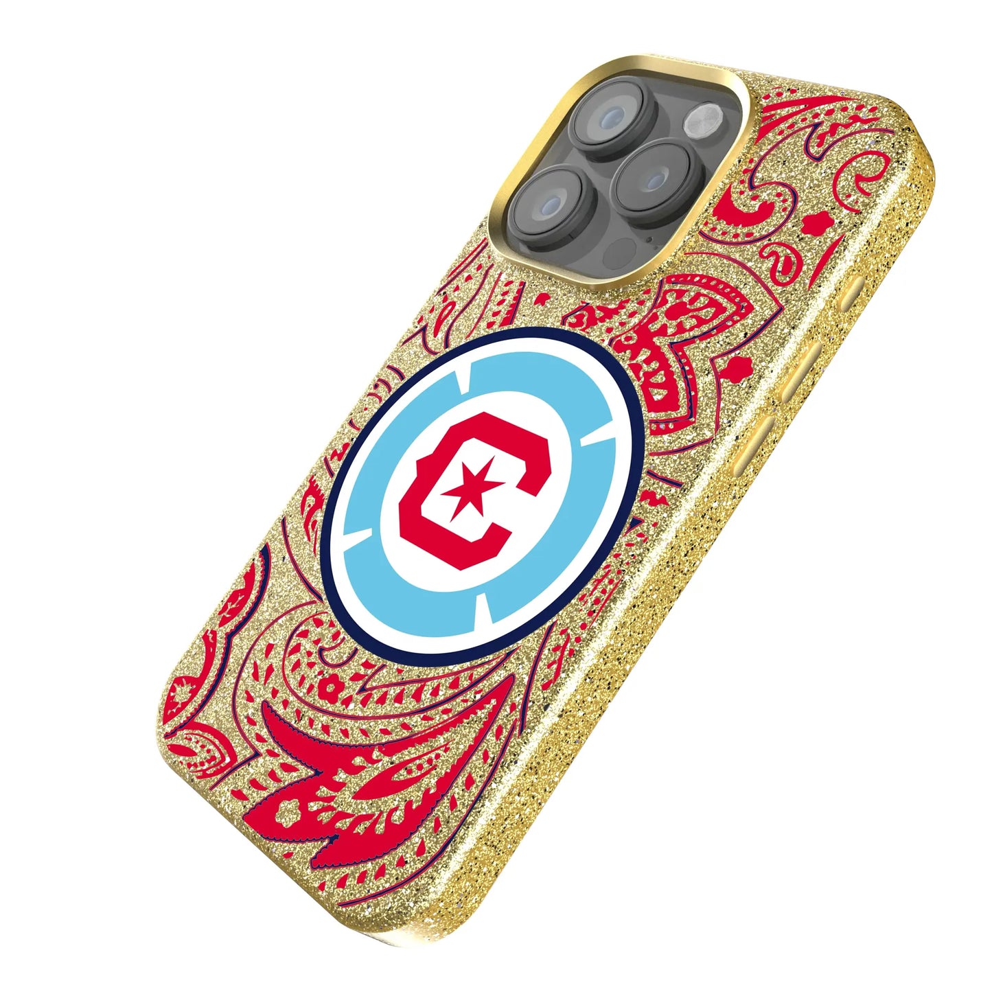 Chicago Fire Paisley Bling Phone Case for Apple iPhone
