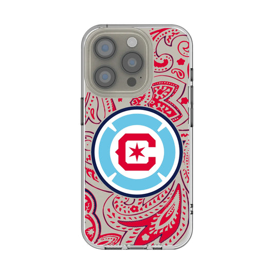 Chicago Fire Paisley Clear Phone Case for Apple iPhone
