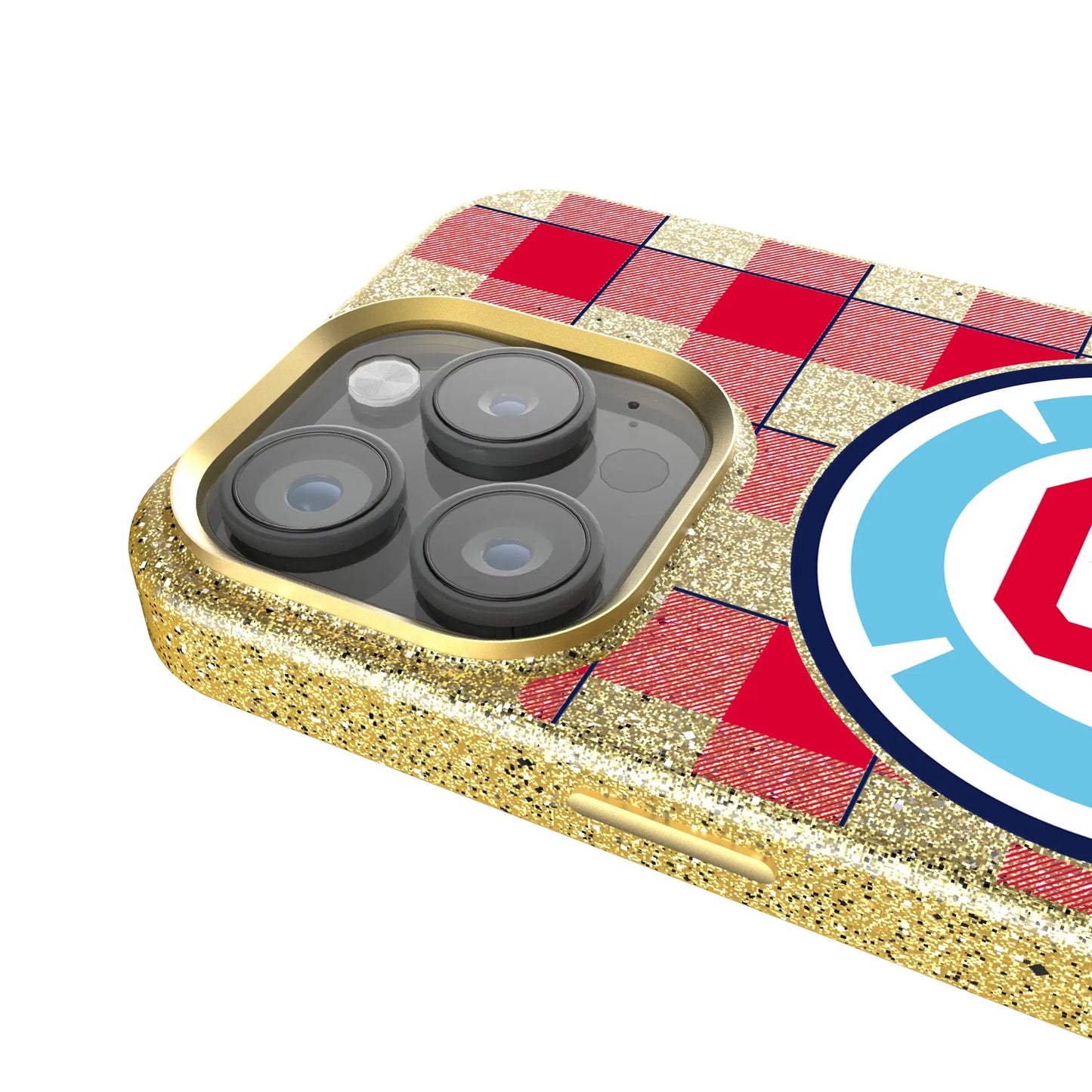 Chicago Fire Plaid Bling Phone Case for Apple iPhone