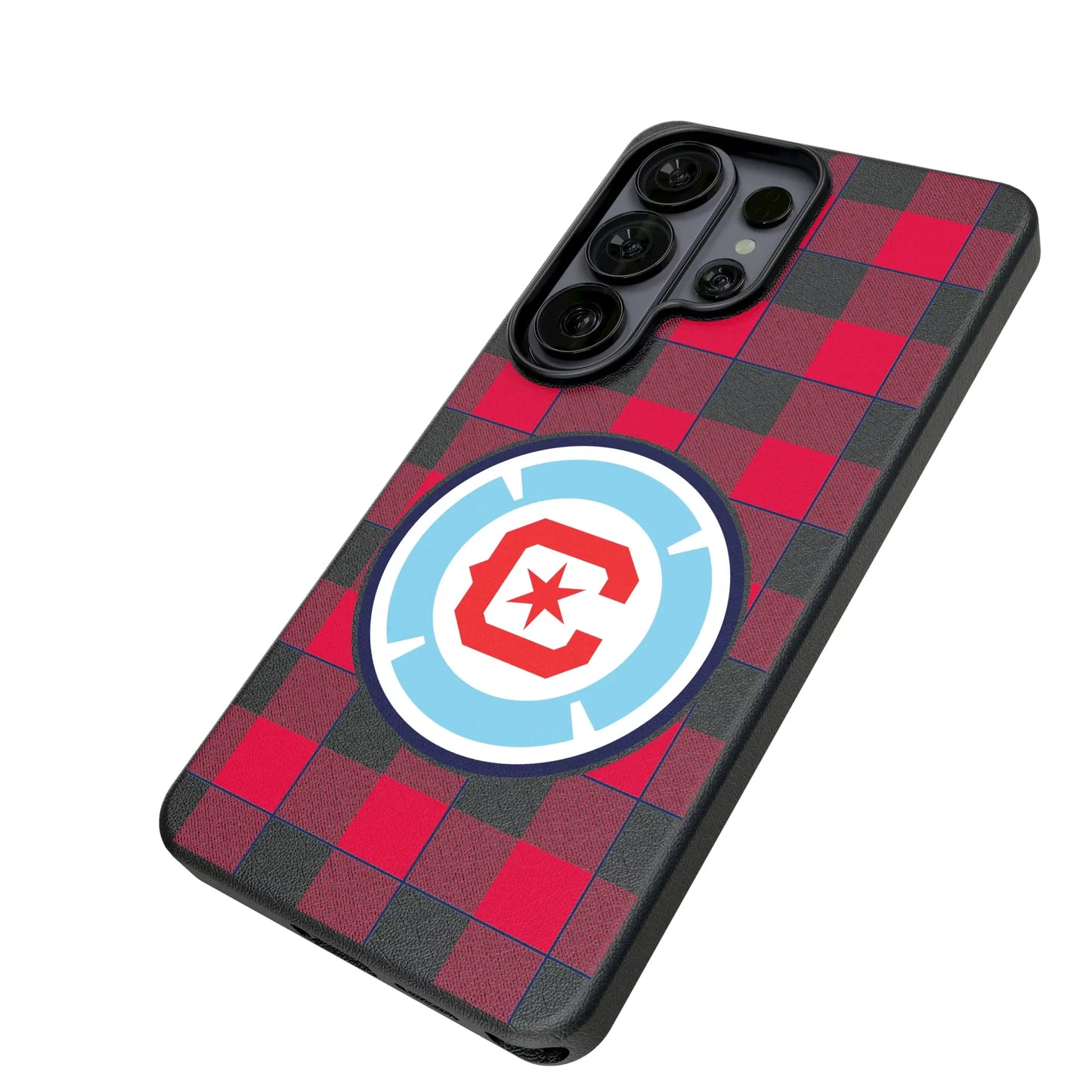 Chicago Fire Plaid MagSafe Compatible Phone Case for Samsung Galaxy