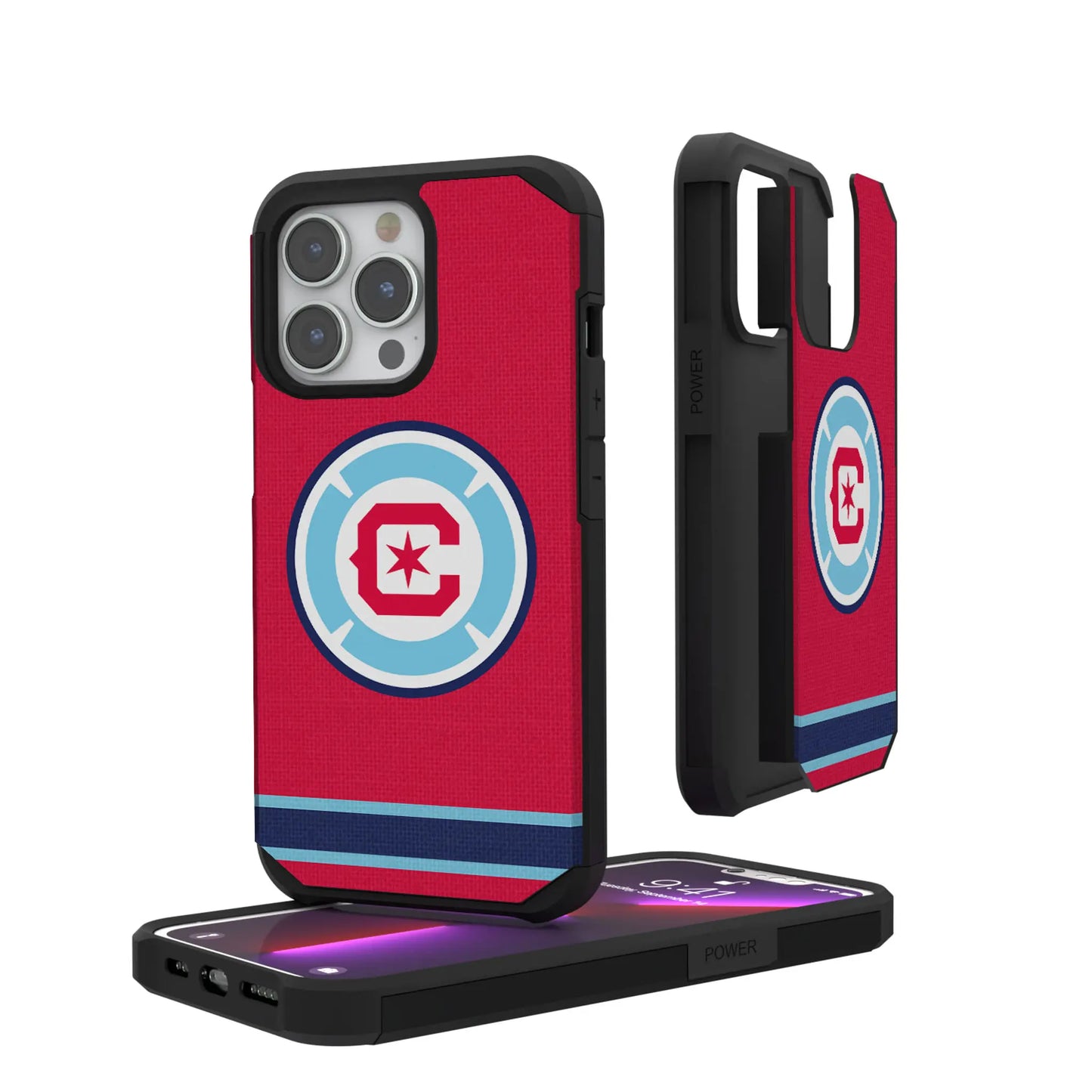 Chicago Fire Stripe Rugged Phone Case for Apple iPhone