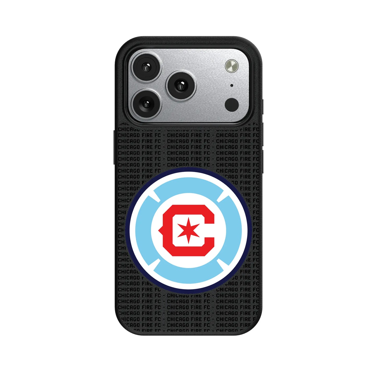 Chicago Fire Text Backdrop MagSafe Compatible Phone Case for Apple iPhone