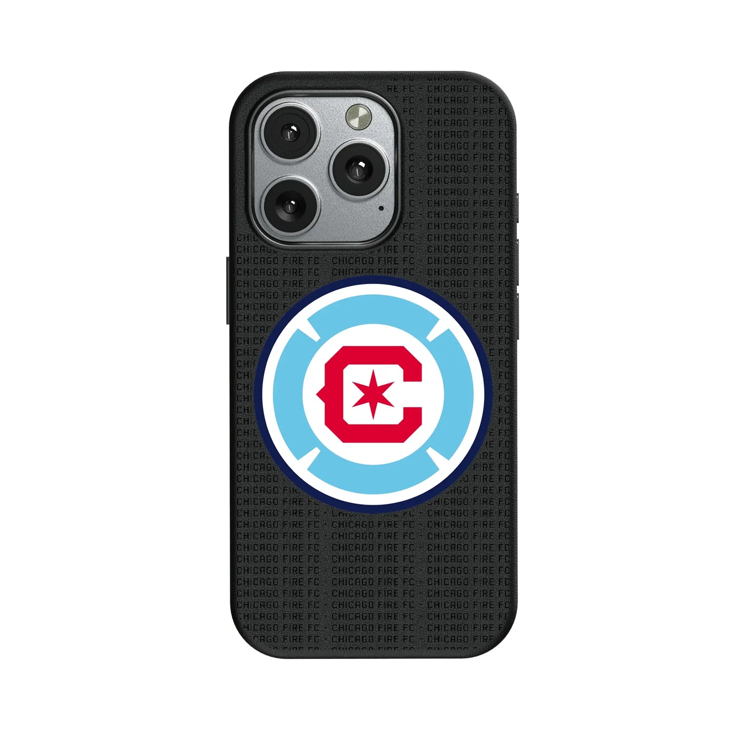 Chicago Fire Text Backdrop MagSafe Compatible Phone Case for Apple iPhone
