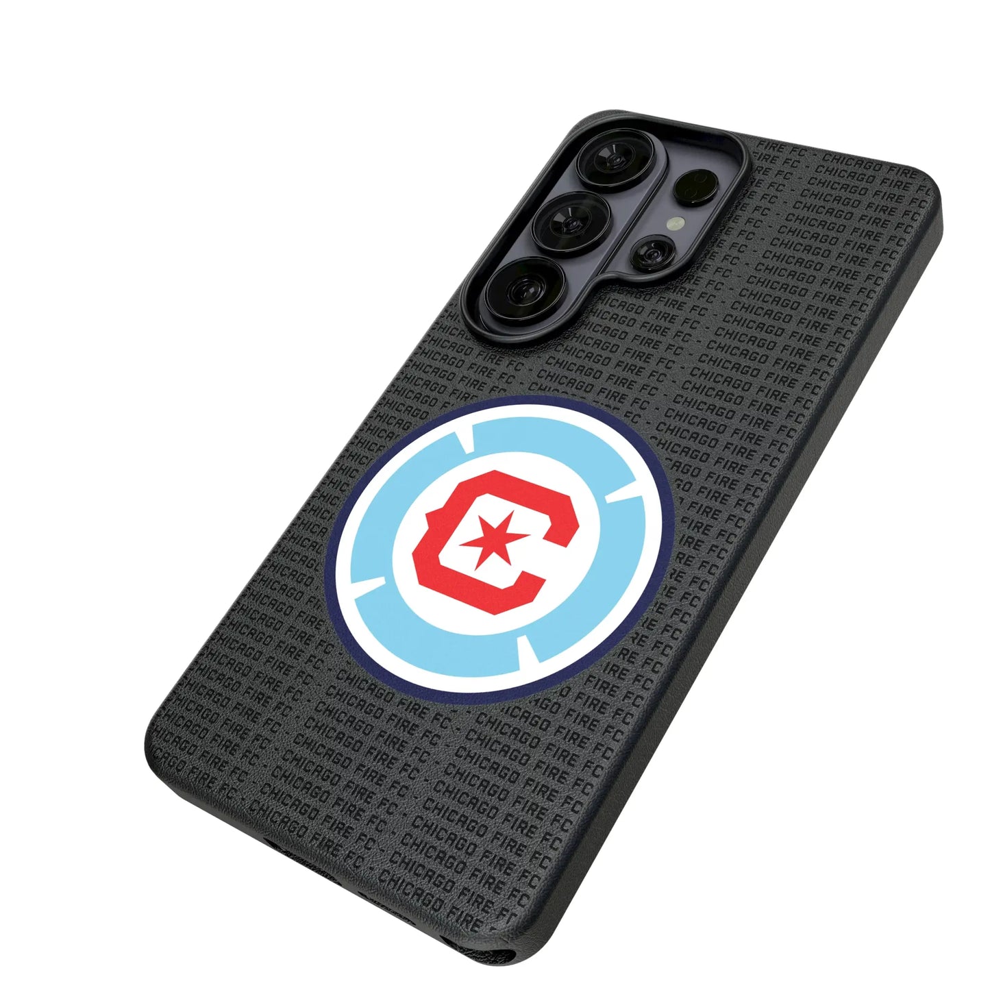 Chicago Fire Text Backdrop MagSafe Compatible Phone Case for Samsung Galaxy