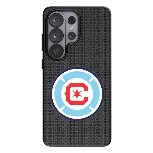 Chicago Fire Text Backdrop MagSafe Compatible Phone Case for Samsung Galaxy