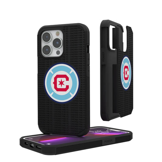 Chicago Fire Text Backdrop Rugged Phone Case for Apple iPhone